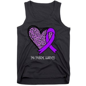 Leopard SMA Syndrome Awareness Purple Ribbon Heart Tank Top