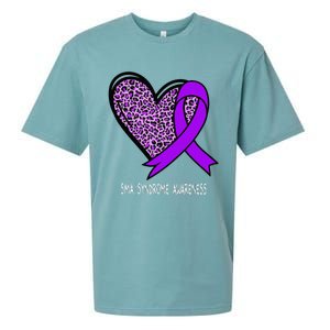 Leopard SMA Syndrome Awareness Purple Ribbon Heart Sueded Cloud Jersey T-Shirt