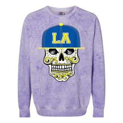 LA Sugar Skull Colorblast Crewneck Sweatshirt