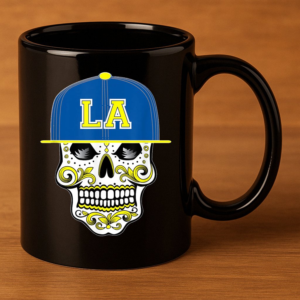 LA Sugar Skull 11oz C Handle Ceramic Mug