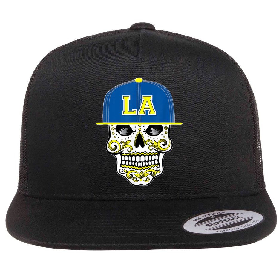 LA Sugar Skull Flat Bill Trucker Hat