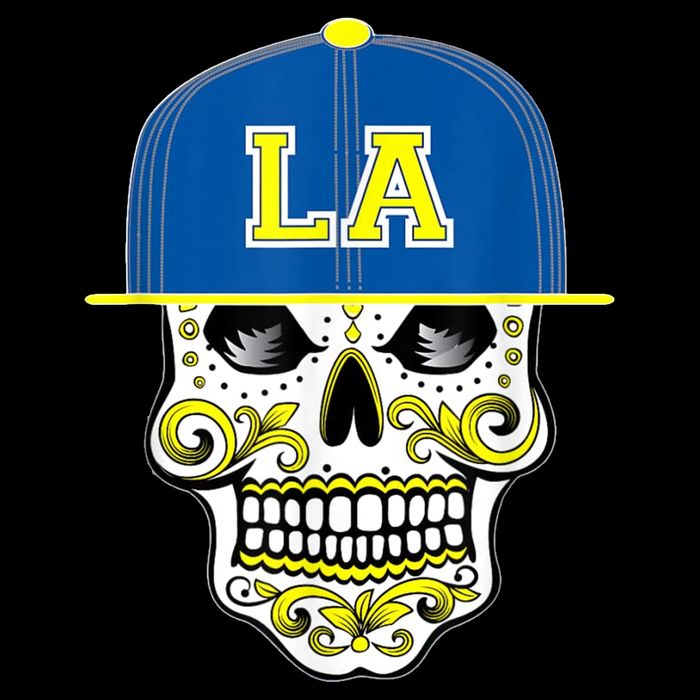 LA Sugar Skull Flat Bill Trucker Hat