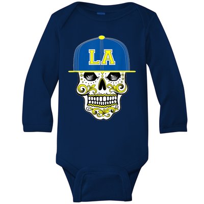 LA Sugar Skull Baby Long Sleeve Bodysuit