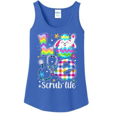 Love Stethoscope Scrub Life Rabbit Nurse Bunny Easter Day Gift Ladies Essential Tank