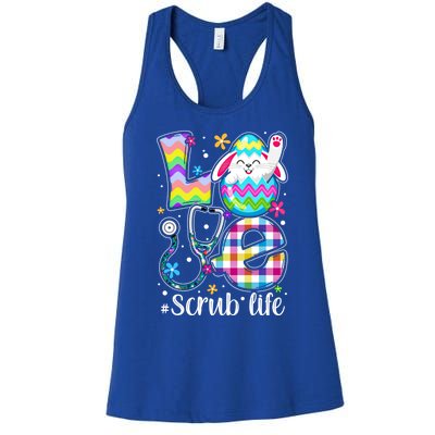 Love Stethoscope Scrub Life Rabbit Nurse Bunny Easter Day Gift Women's Racerback Tank