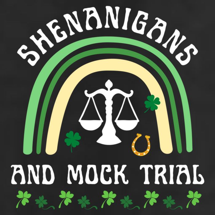 Law School St Patrick's Day Shenanigans And Mock Trial Gift 7 Panel Mesh Trucker Snapback Hat