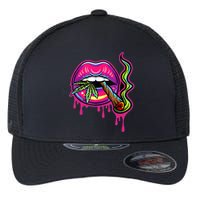 Lips Sexy Smoker Blunt Weed Teeth Marijuana Leaf 420 Flexfit Unipanel Trucker Cap