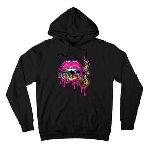 Lips Sexy Smoker Blunt Weed Teeth Marijuana Leaf 420 Tall Hoodie