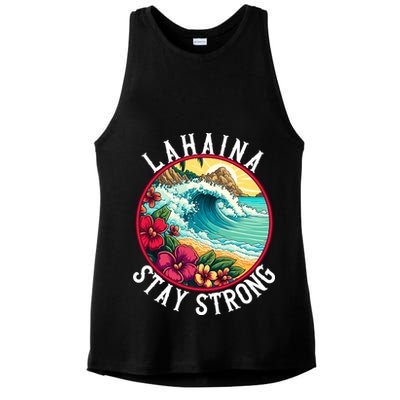 Lahaina Stay Strong Lahaina Fires Maui Strong Support Hawaii Hawaii Fires Ladies PosiCharge Tri-Blend Wicking Tank