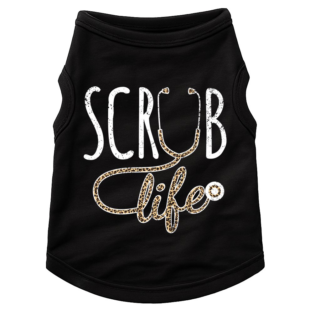 Leopard Stethoscope Scrub Life Registered Nurses Life Gift Doggie Tank