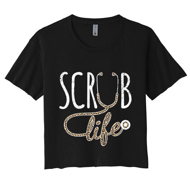 Leopard Stethoscope Scrub Life Registered Nurses Life Gift Crop Top