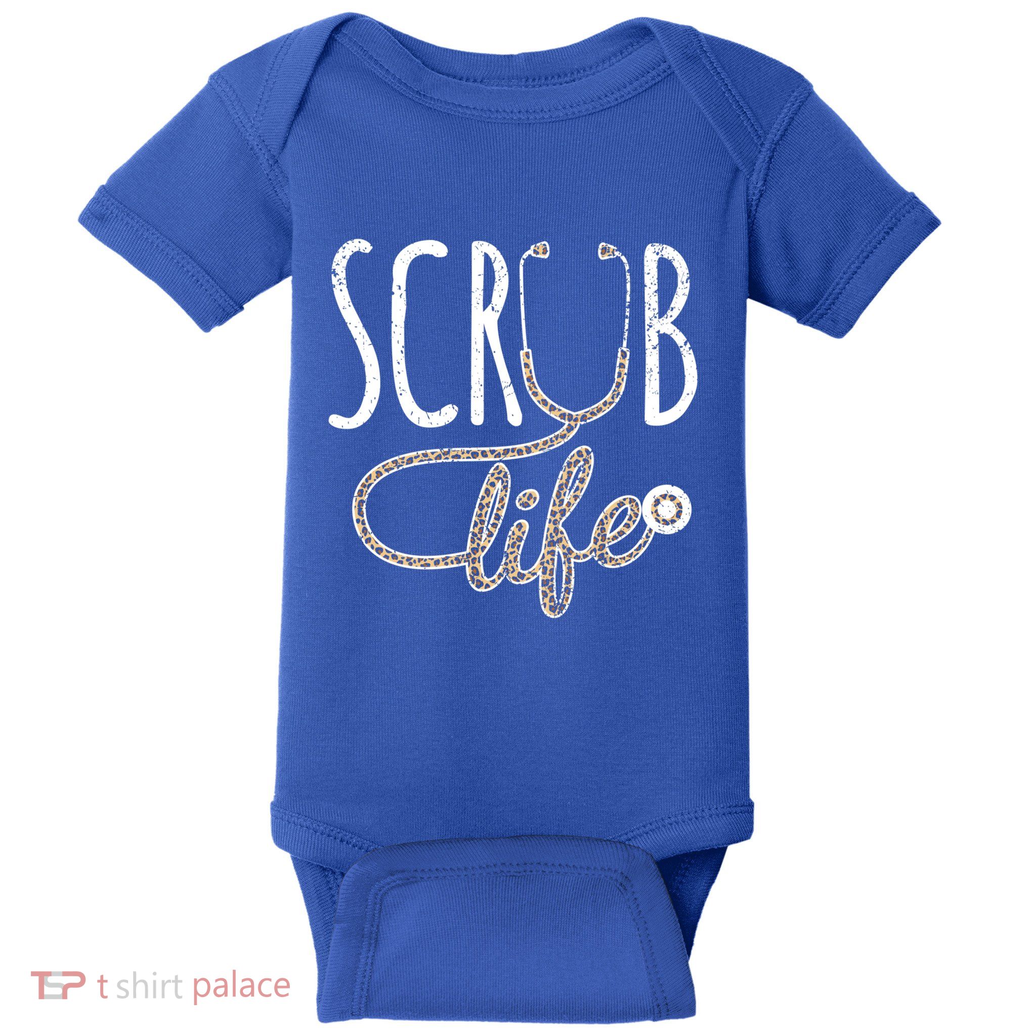 Leopard Stethoscope Scrub Life Registered Nurses Life Gift Baby Bodysuit
