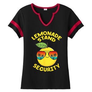 Lemonade Stand Security Cute Lemon Summer Sunglasses Citrus Ladies Halftime Notch Neck Tee