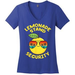 Lemonade Stand Security Cute Lemon Summer Sunglasses Citrus Women's V-Neck T-Shirt