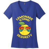 Lemonade Stand Security Cute Lemon Summer Sunglasses Citrus Women's V-Neck T-Shirt