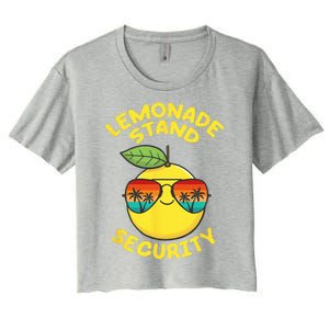 Lemonade Stand Security Cute Lemon Summer Sunglasses Citrus Women's Crop Top Tee