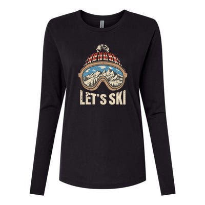 Lets Ski Skiing Lover Womens Cotton Relaxed Long Sleeve T-Shirt