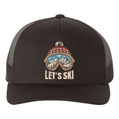 Lets Ski Skiing Lover Yupoong Adult 5-Panel Trucker Hat