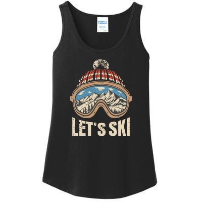 Lets Ski Skiing Lover Ladies Essential Tank