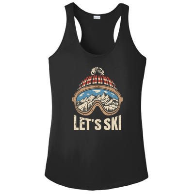 Lets Ski Skiing Lover Ladies PosiCharge Competitor Racerback Tank