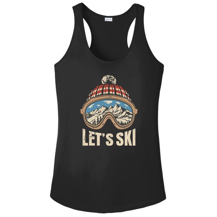 Lets Ski Skiing Lover Ladies PosiCharge Competitor Racerback Tank