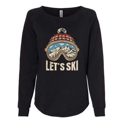 Lets Ski Skiing Lover Womens California Wash Sweatshirt