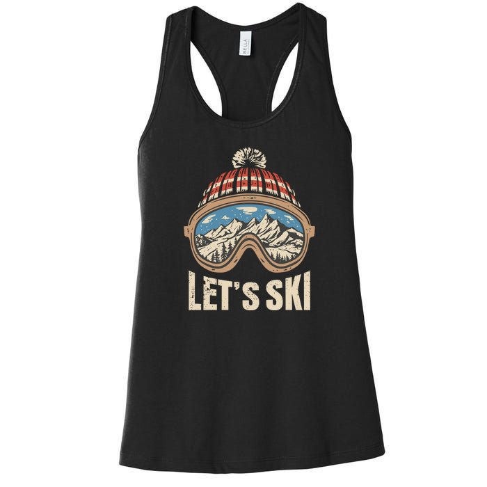 Lets Ski Skiing Lover Women's Racerback Tank