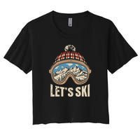 Lets Ski Skiing Lover Women's Crop Top Tee