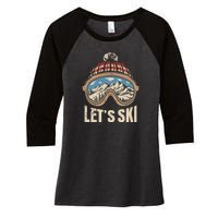 Lets Ski Skiing Lover Women's Tri-Blend 3/4-Sleeve Raglan Shirt