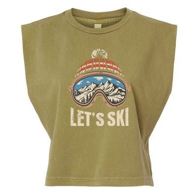 Lets Ski Skiing Lover Garment-Dyed Women's Muscle Tee