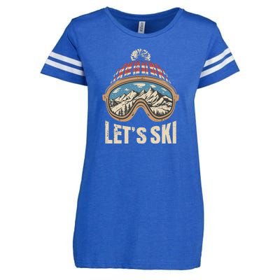 Lets Ski Skiing Lover Enza Ladies Jersey Football T-Shirt