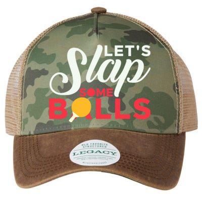 Let's Slap Some Balls Table Tennis Ping Pong Paddle Legacy Tie Dye Trucker Hat