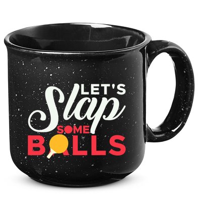 Let's Slap Some Balls Table Tennis Ping Pong Paddle 15oz Campfire Ceramic Mug