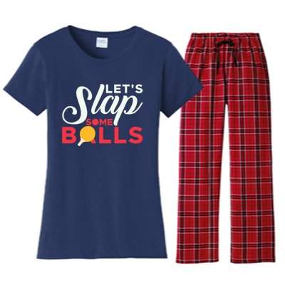 Let's Slap Some Balls Table Tennis Ping Pong Paddle Women's Flannel Pajama Set