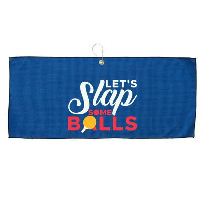 Let's Slap Some Balls Table Tennis Ping Pong Paddle Large Microfiber Waffle Golf Towel