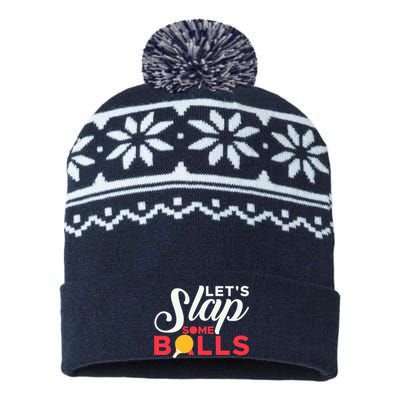 Let's Slap Some Balls Table Tennis Ping Pong Paddle USA-Made Snowflake Beanie