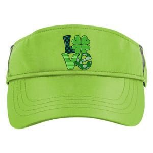 Love Shamrock St Patricks Day Adult Drive Performance Visor