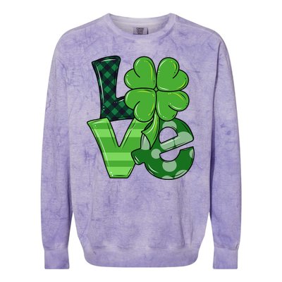 Love Shamrock St Patricks Day Colorblast Crewneck Sweatshirt