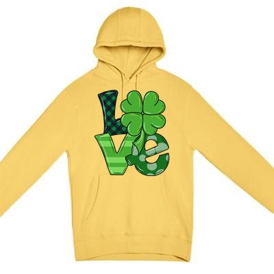 Love Shamrock St Patricks Day Premium Pullover Hoodie