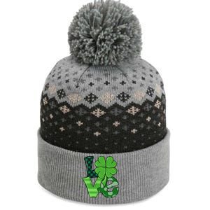 Love Shamrock St Patricks Day The Baniff Cuffed Pom Beanie