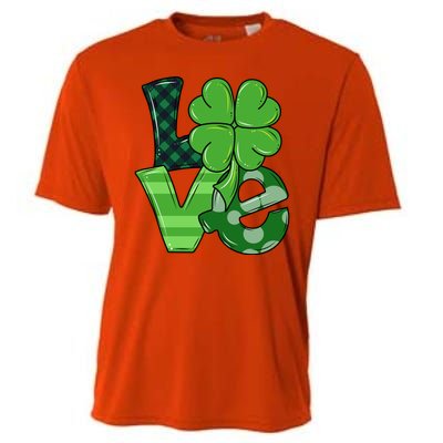 Love Shamrock St Patricks Day Cooling Performance Crew T-Shirt