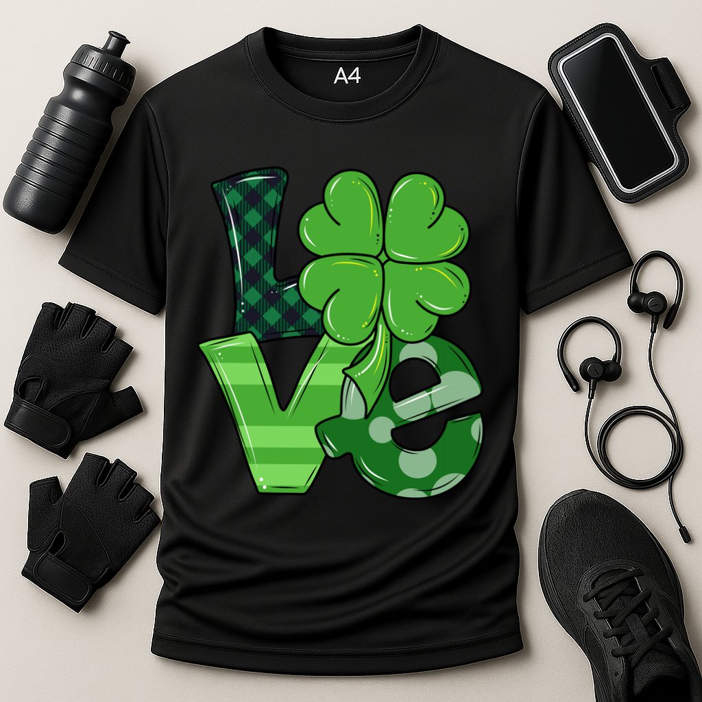 Love Shamrock St Patricks Day Cooling Performance Crew T-Shirt