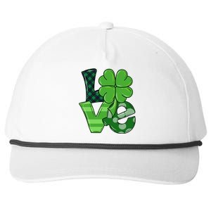 Love Shamrock St Patricks Day Snapback Five-Panel Rope Hat