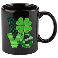 Love Shamrock St Patricks Day 11oz C Handle Ceramic Mug