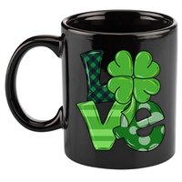 Love Shamrock St Patricks Day 11oz C Handle Ceramic Mug