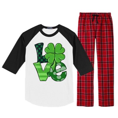 Love Shamrock St Patricks Day Raglan Sleeve Pajama Set