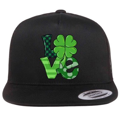 Love Shamrock St Patricks Day Flatbill Hat
