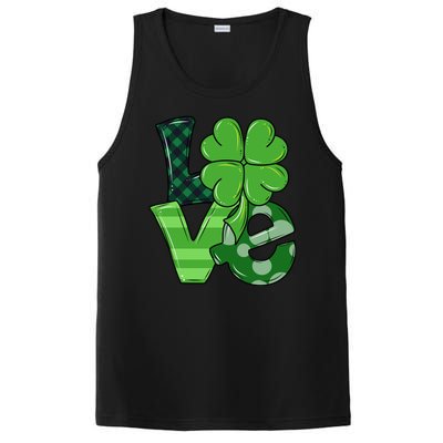 Love Shamrock St Patricks Day PosiCharge Competitor Tank