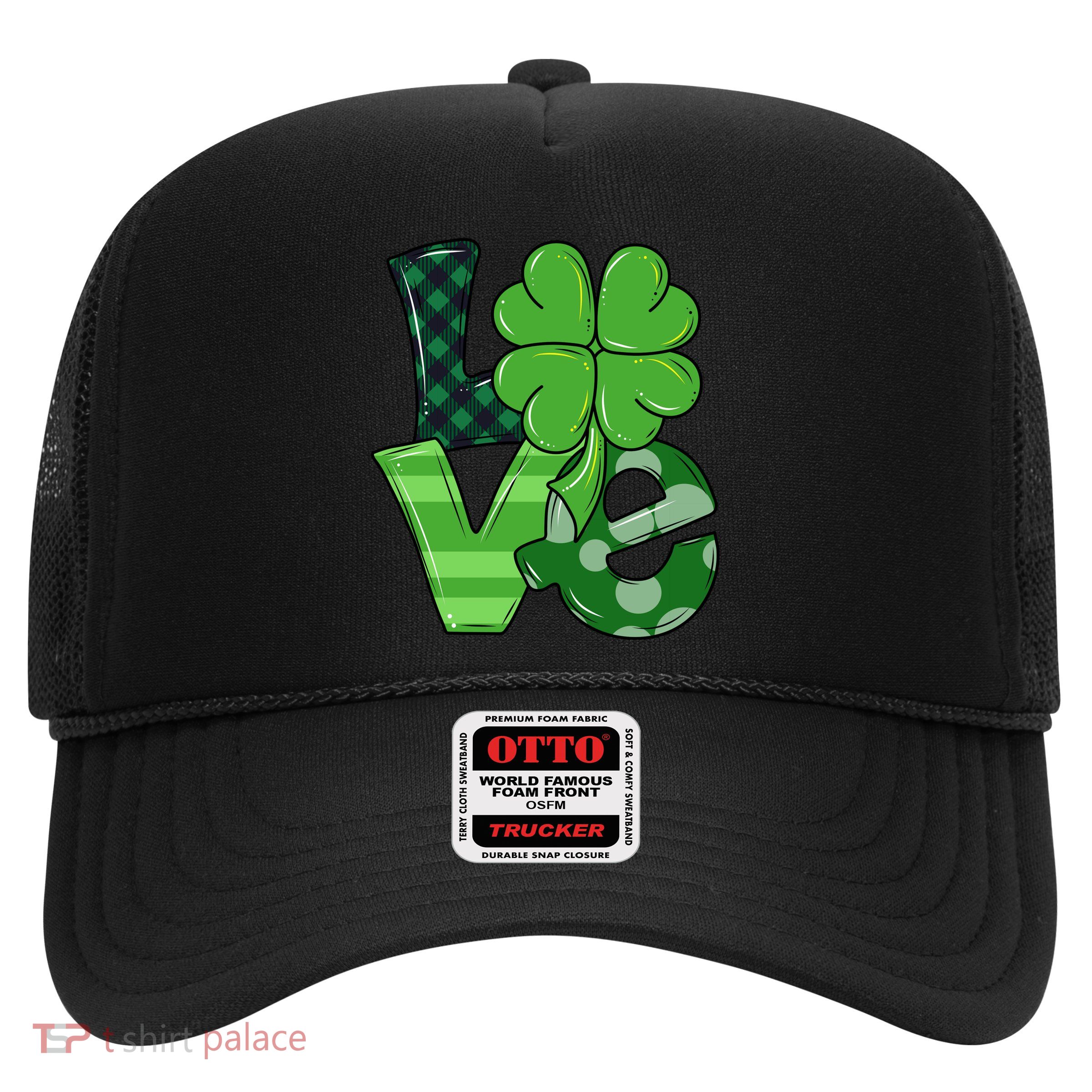 Love Shamrock St Patricks Day Trucker Hat