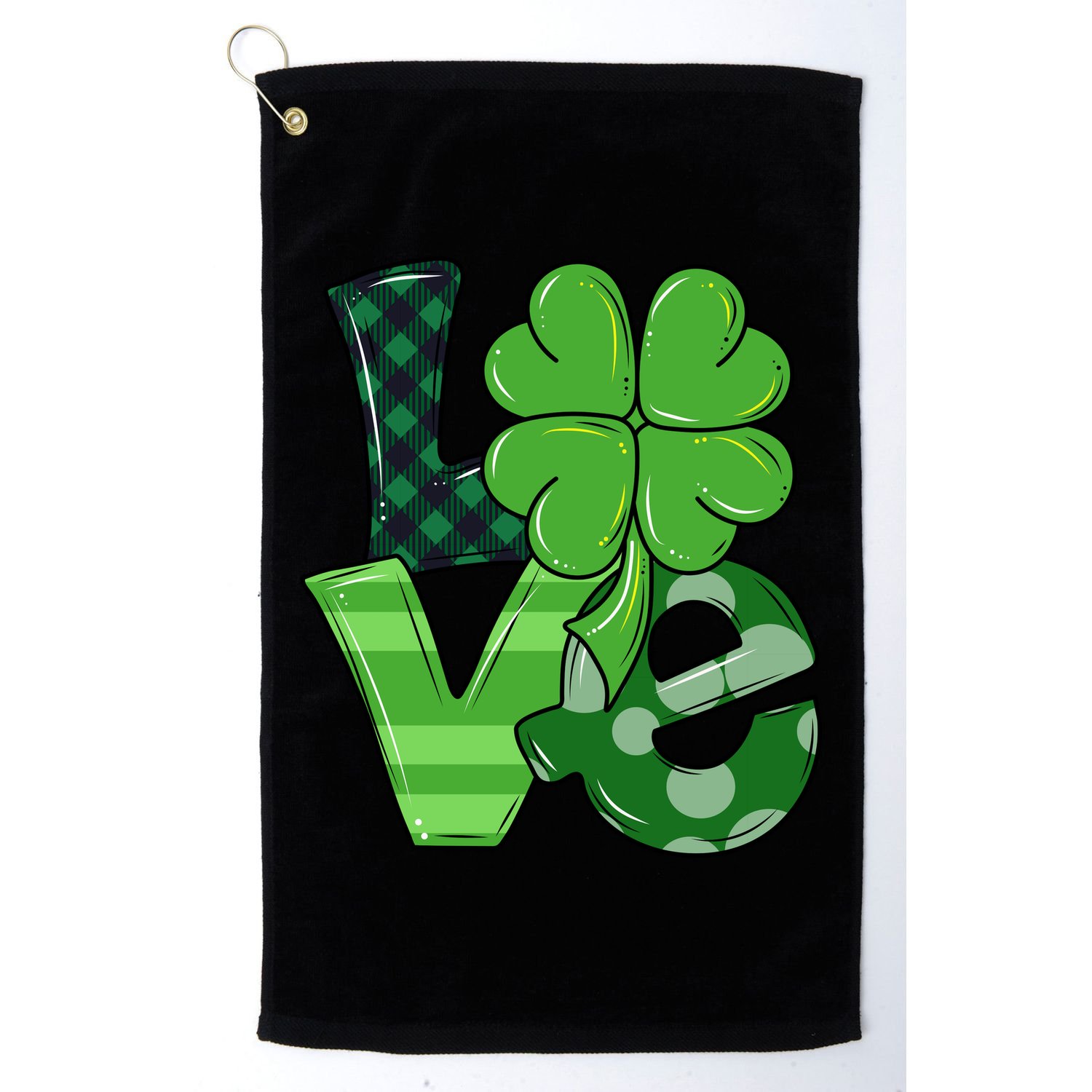 Love Shamrock St Patricks Day Golf Towel